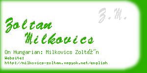 zoltan milkovics business card